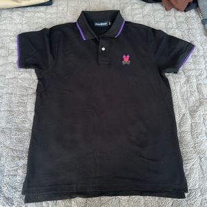 Psycho Bunny Pique Polo in Black